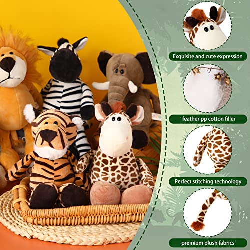 Safari Stuffed Animals Plush Jungle Toy Set for Kids