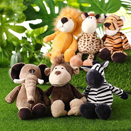 Safari Stuffed Animals Plush Jungle Toy Set for Kids