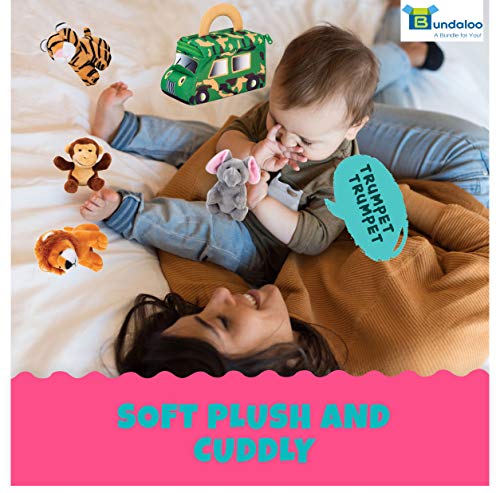 Plush Jungle Animal Set with Sounds and Truck