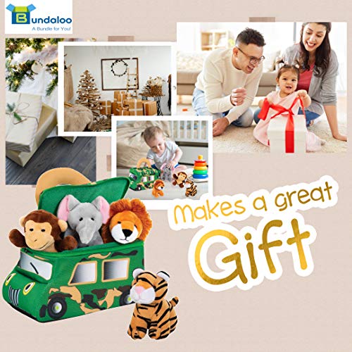 Plush Jungle Animal Set with Sounds and Truck