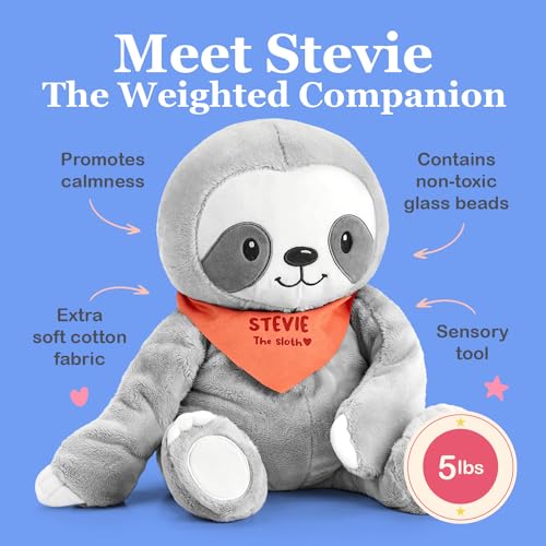 Stevie the Sloth Weighted Plush Toy (5lbs)