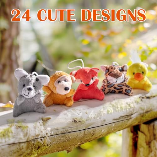 24 Pack Mini Plush Animals for Kids' Parties