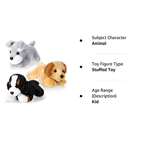 Soft Dog Stuffed Animal Pillow Toy Set - 3 Varieties