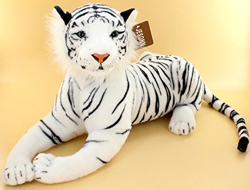 Realistic White Tiger Plush Stuffed Animal Toy