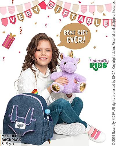 Purple Unicorn Toddler Backpack with Stuffed Toy