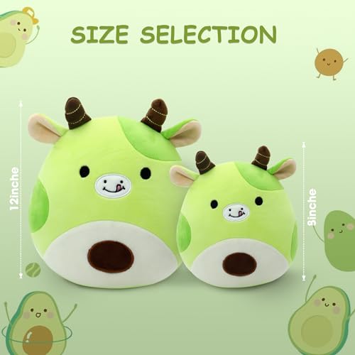 Cute Green Avocado Cow Plush Toy for Kids