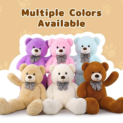 Giant 4ft Tan Plush Teddy Bear Stuffed Animal