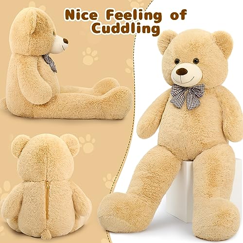 Giant 4ft Tan Plush Teddy Bear Stuffed Animal