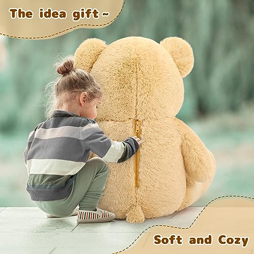 Giant 4ft Tan Plush Teddy Bear Stuffed Animal