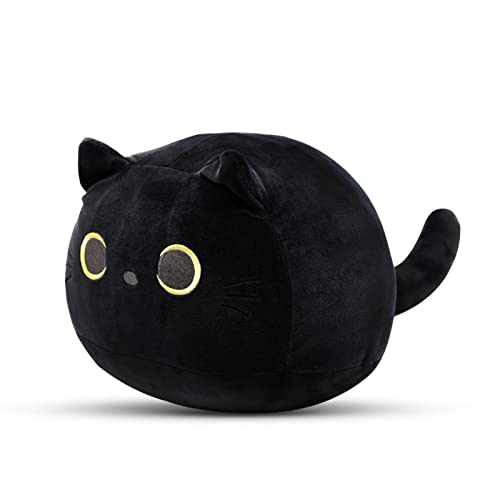 8" Black Cat Plush Pillow Toy for Kids