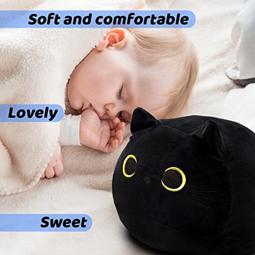 8" Black Cat Plush Pillow Toy for Kids
