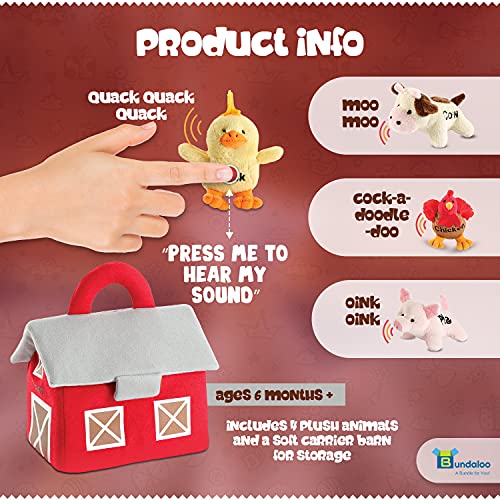 Bundaloo Realistic Sound Plush Farm Animal Set