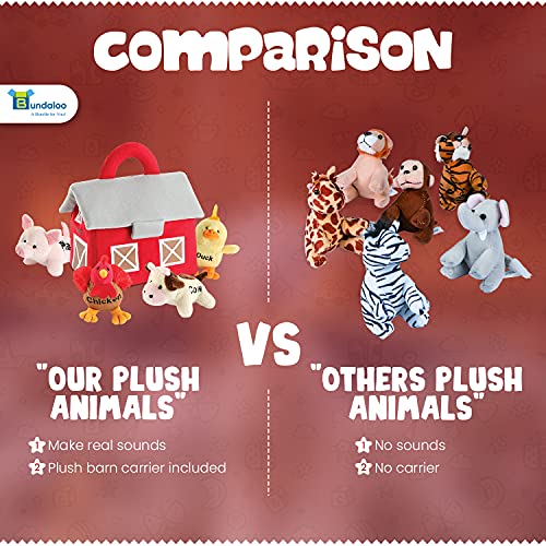 Bundaloo Realistic Sound Plush Farm Animal Set