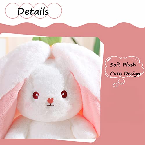 Reversible Strawberry Carrot Easter Bunny Stuffed Animal Toy