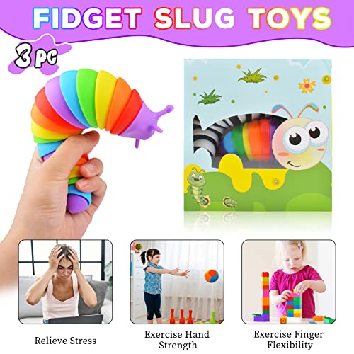 Cevioce Fidget Slug Sensory Toys for Kids & Adults