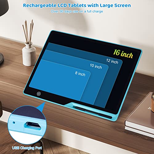 16-Inch LCD Writing Tablet for Kids - Blue