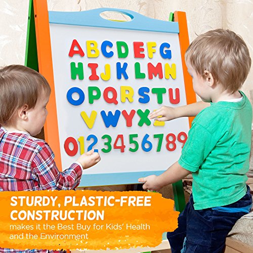Kids' Double Sided Wooden Art Easel with ABCs