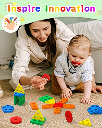 Yetonamr Montessori Wooden Sensory Toys for Toddlers