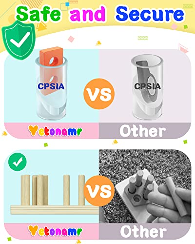 Yetonamr Montessori Wooden Sensory Toys for Toddlers
