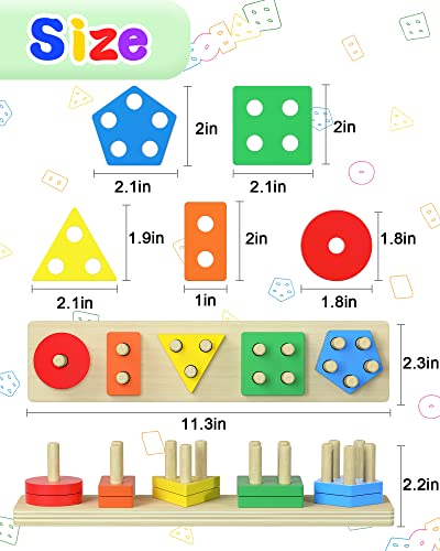 Yetonamr Montessori Wooden Sensory Toys for Toddlers