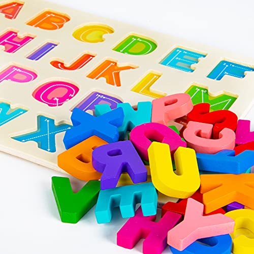 Wooden Alphabet Puzzle for Toddler Learning Fun