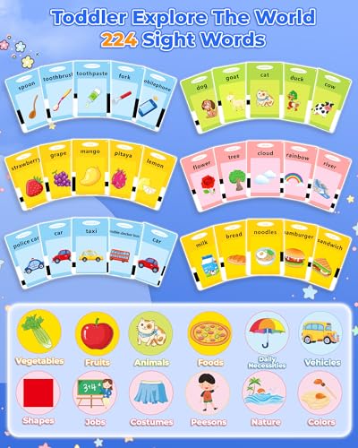 KOKODI Toddler Talking Flash Cards - 224 Words