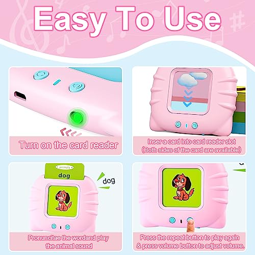 Talking Flash Cards for 3-6 Kids Sight Words EducationalToys,Makolle Toddler Learning Toys Speech Therapy Sensory Toys for Autistic Children 224 Sight Words Flashcards Toys Birthday Gifts for Boy Girl