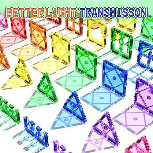 Magnetic Tiles Toddler Toys Games Sensory Toys for Toddlers 3-4 Magnetic Blocks for Kids Age 3-5 4-8 Outdoor Toddler Activities Preschool Building Learning Toys