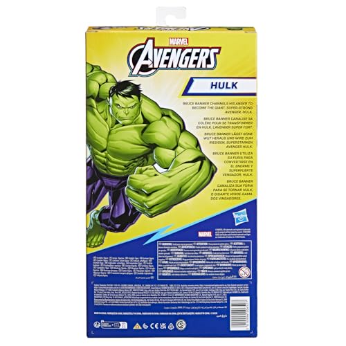 Avengers Marvel Titan Hero Series Blast Gear Deluxe Hulk Action Figure, 12-Inch Toy, Inspired by Marvel Comics, for Kids Ages 4 and Up , Green