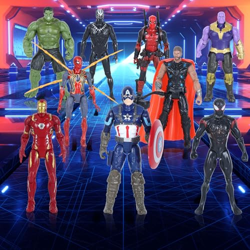 9Pcs Action Figure Toys, 6 Inch Collectible Figures Gift for Kids Boys Girls, Perfect for Themed Parties, Birthday, Christmas, Easter, Anniversaries