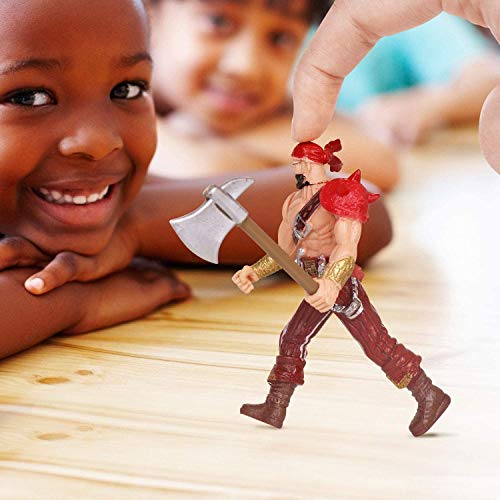 HAPTIME 6 Pcs Pirates Action Figure Playset with 6 Weapons/Sea Rover Pirate Men Toy (Each 3.75 inch Tall), Great for Boys Kids Children as Birthday,Christmas Day, Carnival Fun Gift