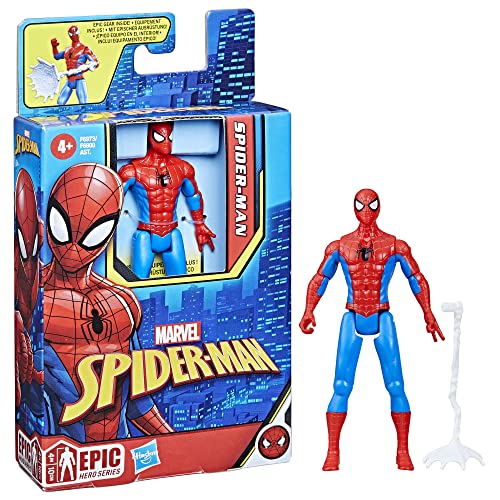 Marvel Epic Hero Series Classic Spider-Man Action Figure, 4-Inch, With Accessory, Marvel Action Figures for Kids Ages 4 and Up, Medium
