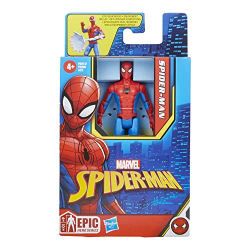 Marvel Epic Hero Series Classic Spider-Man Action Figure, 4-Inch, With Accessory, Marvel Action Figures for Kids Ages 4 and Up, Medium