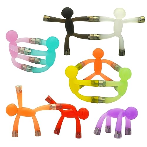 10 Pc Mini Man Translucent Novelty Rubber Magnet Toy