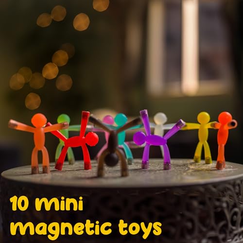 10 Pc Mini Man Translucent Novelty Rubber Magnet Toy