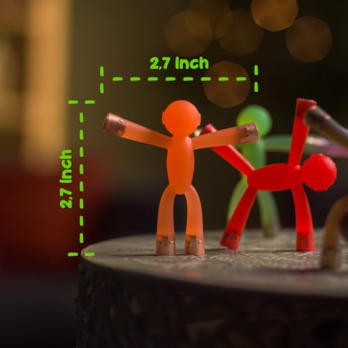 10 Pc Mini Man Translucent Novelty Rubber Magnet Toy