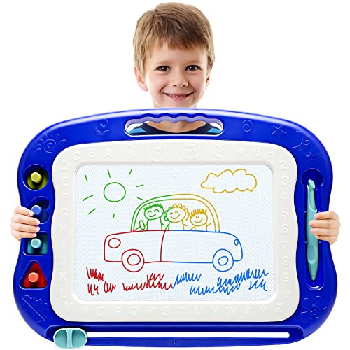 Large Magnetic Doodle Board for Kids - Blue