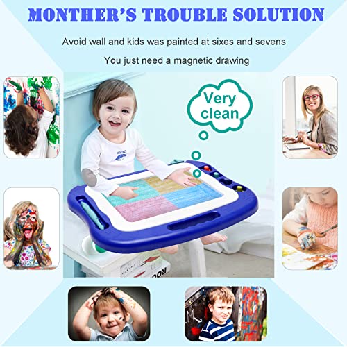Large Magnetic Doodle Board for Kids - Blue
