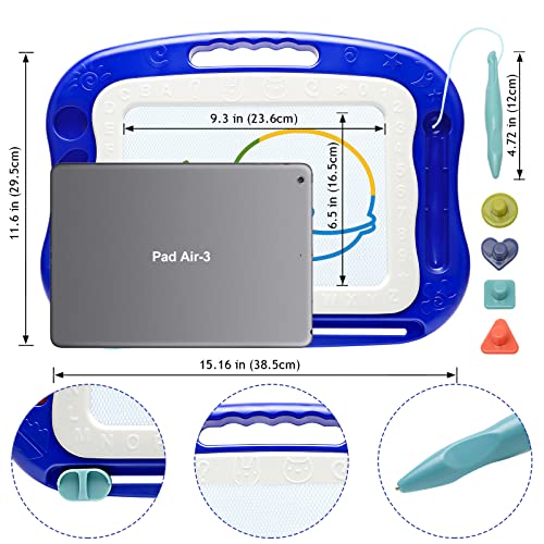 Large Magnetic Doodle Board for Kids - Blue