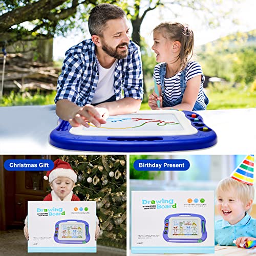 Large Magnetic Doodle Board for Kids - Blue