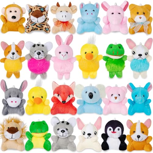 24 Pack Mini Plush Animals for Kids' Parties