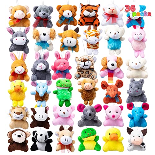 36 Pack Mini Animal Plush Toys for Kids