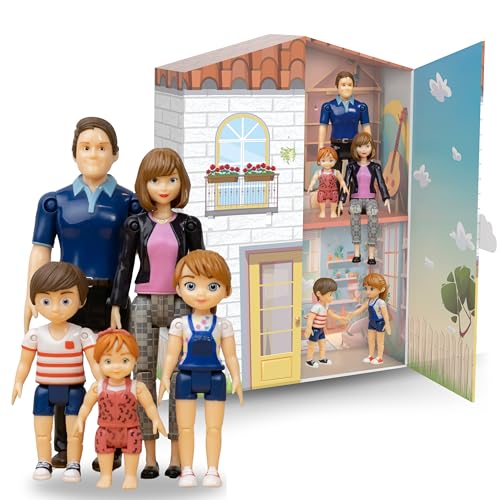 TOMLEON Bendable Dollhouse Figures and Accessories Set