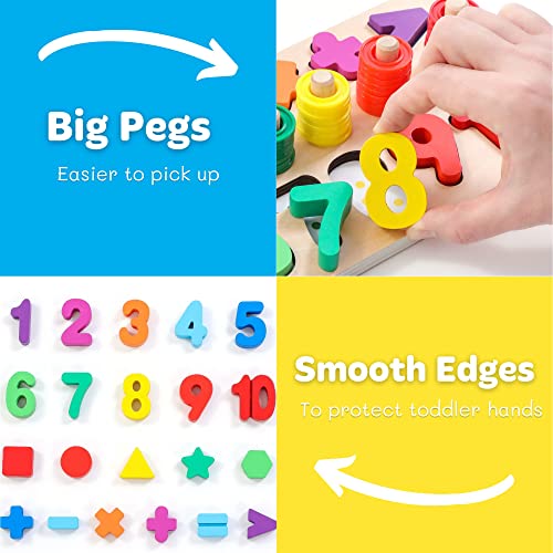 Colorful Montessori Number Shape Stacker Game for Toddlers