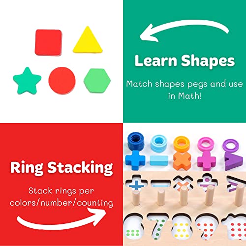 Colorful Montessori Number Shape Stacker Game for Toddlers