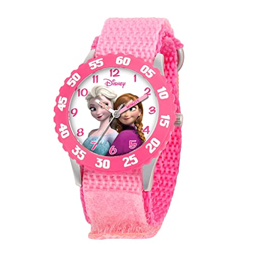 Disney Frozen Time Teacher Kids Pink Nylon Strap Watch