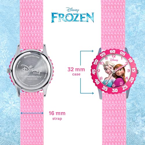 Disney Frozen Time Teacher Kids Pink Nylon Strap Watch