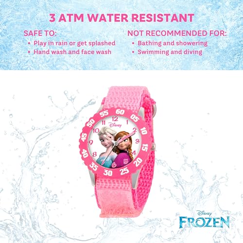 Disney Frozen Time Teacher Kids Pink Nylon Strap Watch