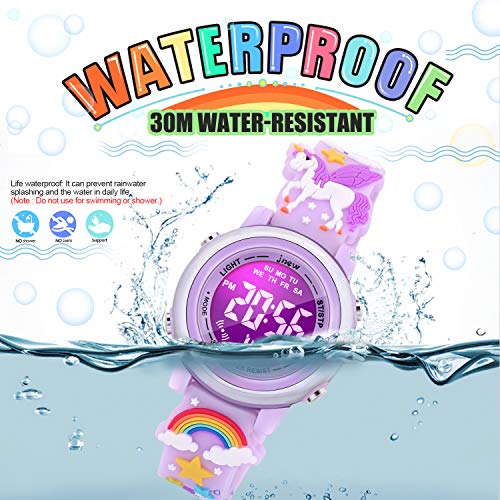 Unicorn Purple Kids Watches for Girls Ages 3-10
