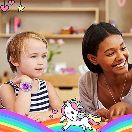 Unicorn Purple Kids Watches for Girls Ages 3-10